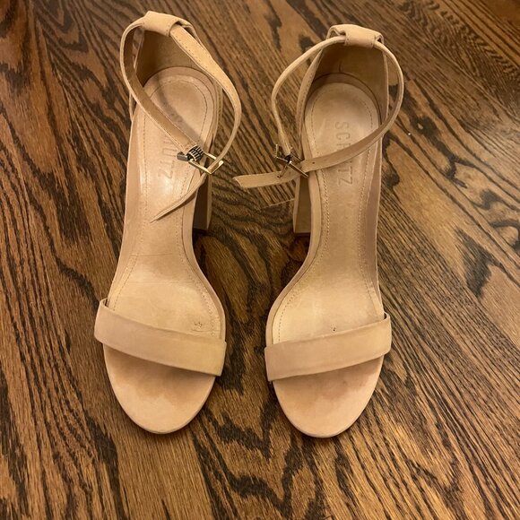 SCHUTZ Enida Suede Ankle Strap Heels - Picture 1 of 4